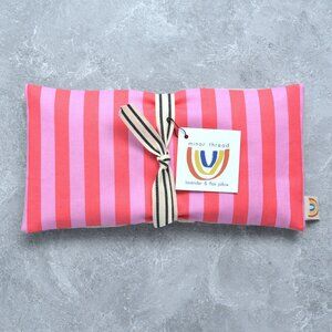 Poppy Pink Cabana Stripe Weighted Eye Pillow Hot/Cold Pack
